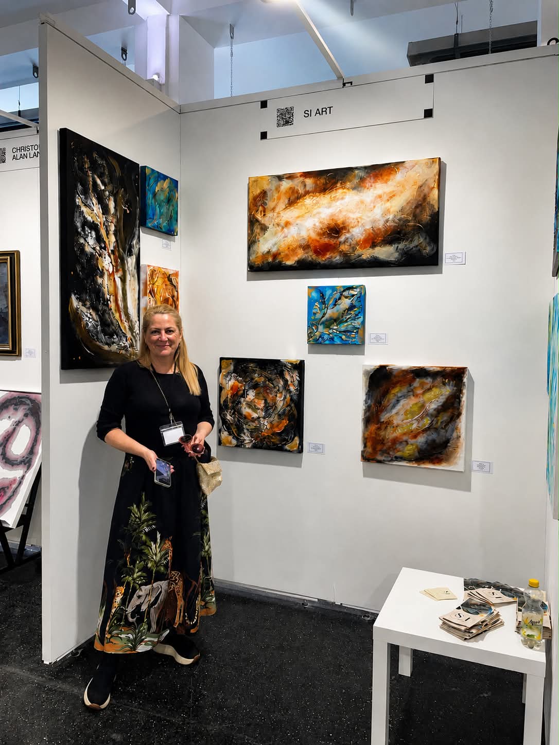 Ildik&oacute; Simon at her SI ART stand at ART EXPO GRAZ 2026